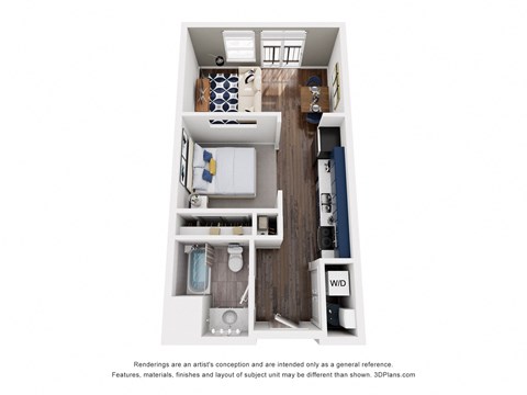 bedroom floor plan of a 2103 sq ft  apartment